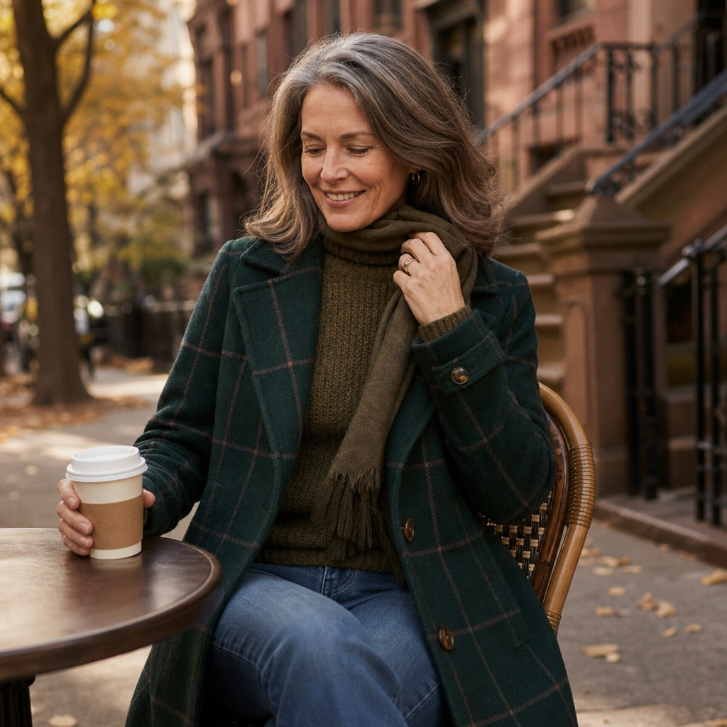 Delphine | Oversized Plaid Two-Button Wool-Look Coat - Image 8