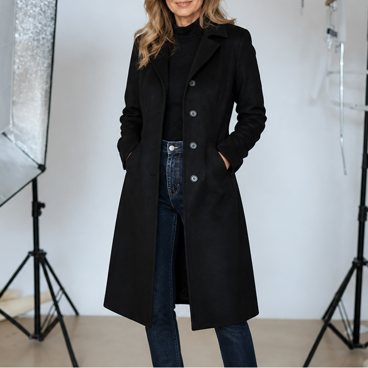 Serena | Suedette Longline Button-Front Trench Coat - Image 3