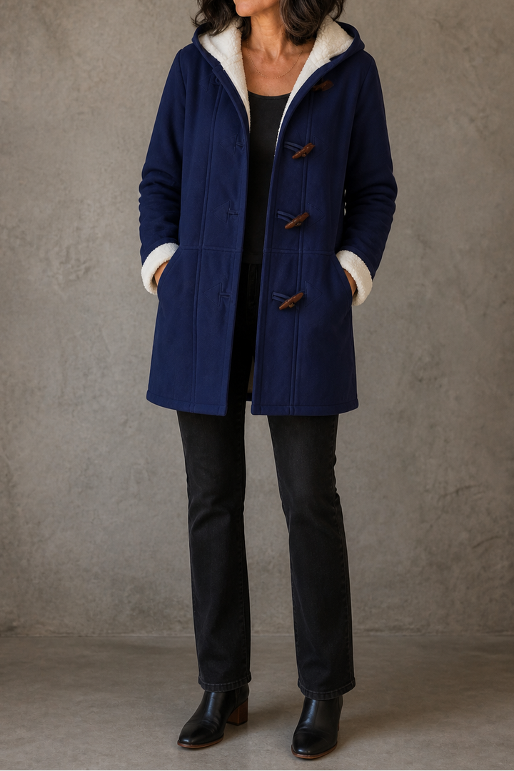 Genevieve | Hooded Faux-Suede Plush-Lined Toggle Coat - Image 5