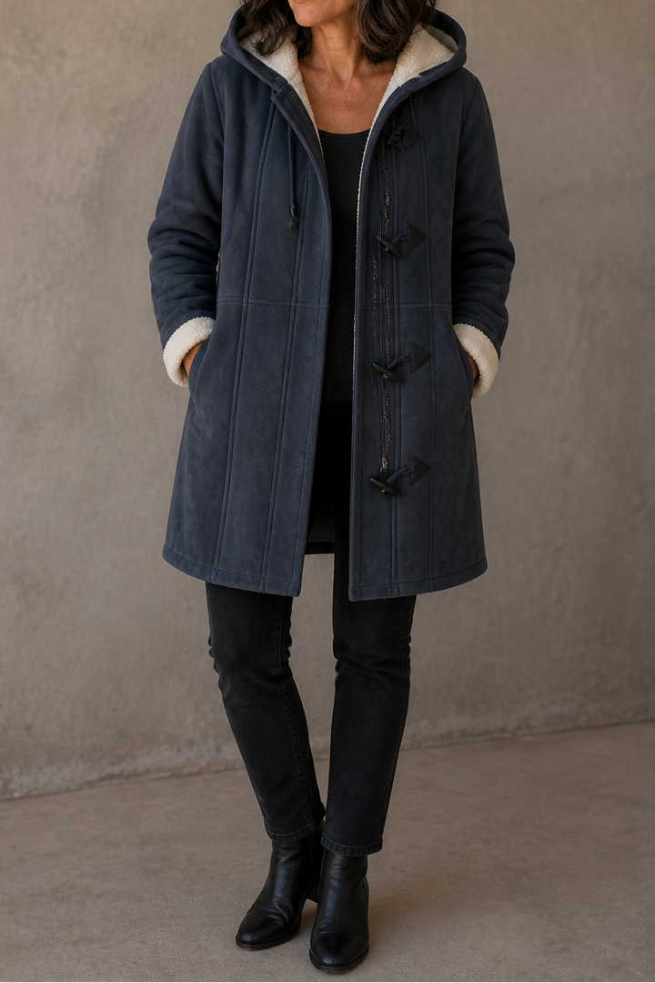 Genevieve | Hooded Faux-Suede Plush-Lined Toggle Coat - Image 9